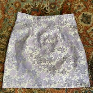 Lavender Floral Mini Skirt